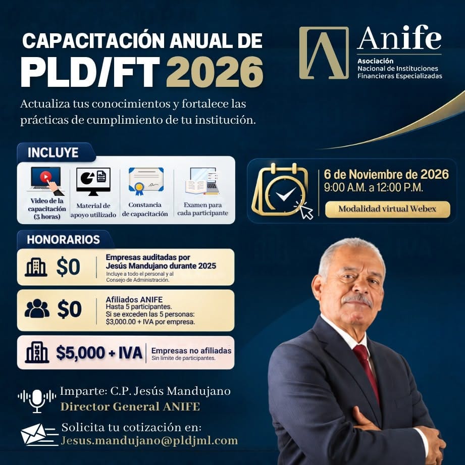 Capacitación anual PLD/FT Oct Nov 2026